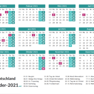 Terminkalender 2021 für Ahnenforscher
